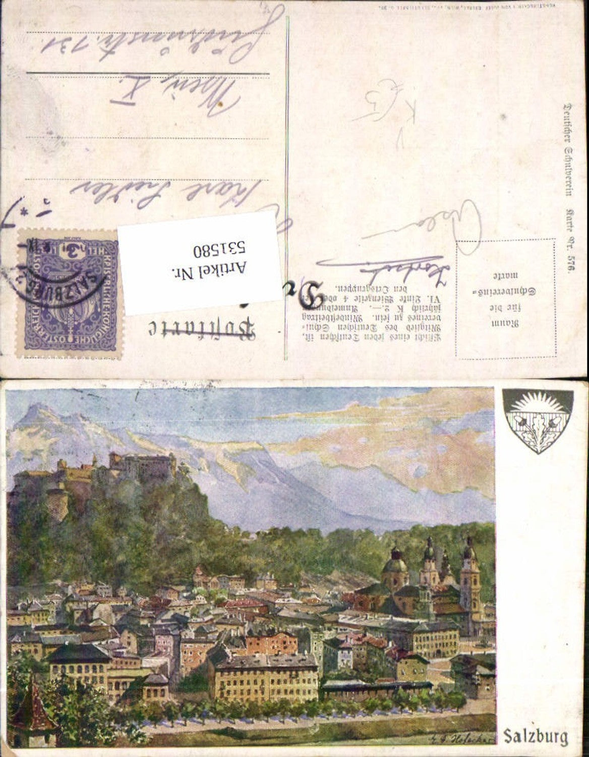 531580,Künstler AK E.F. Hofecker Salzburg Stadt pub Schulverein 576