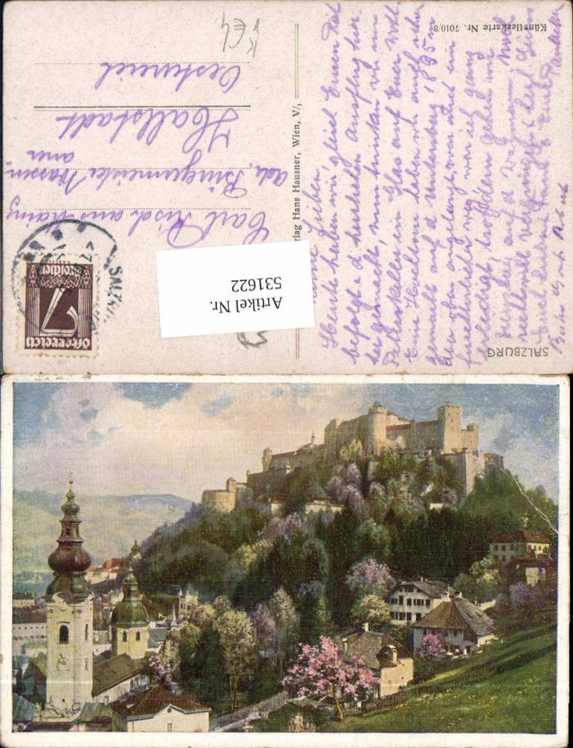 531622,Künstler AK Salzburg Stadt pub Hausner 7010/3