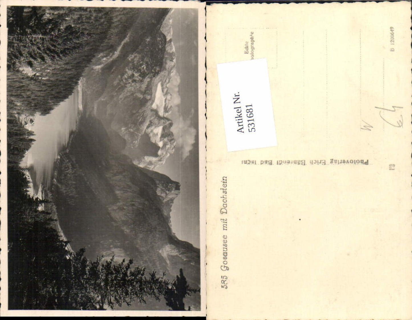 531681,Foto-AK Gosau Gosausee mit Dachstein pub Bährendt 385