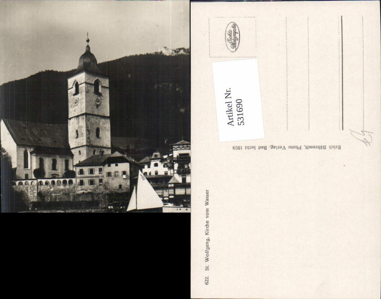 531690,Foto-AK St. Wolfgang am Wolfgangsee Kirche Weisses Rössl pub Bährendt 622