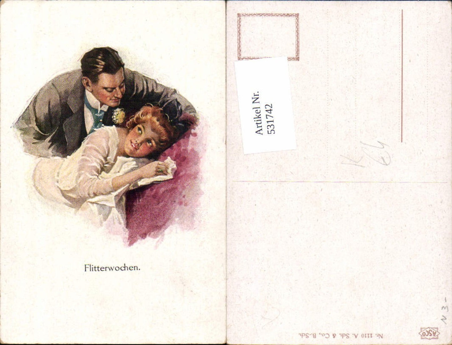 531742,Künstler AK Frau Liebe Paar Flitterwochen pub ASCO 1110