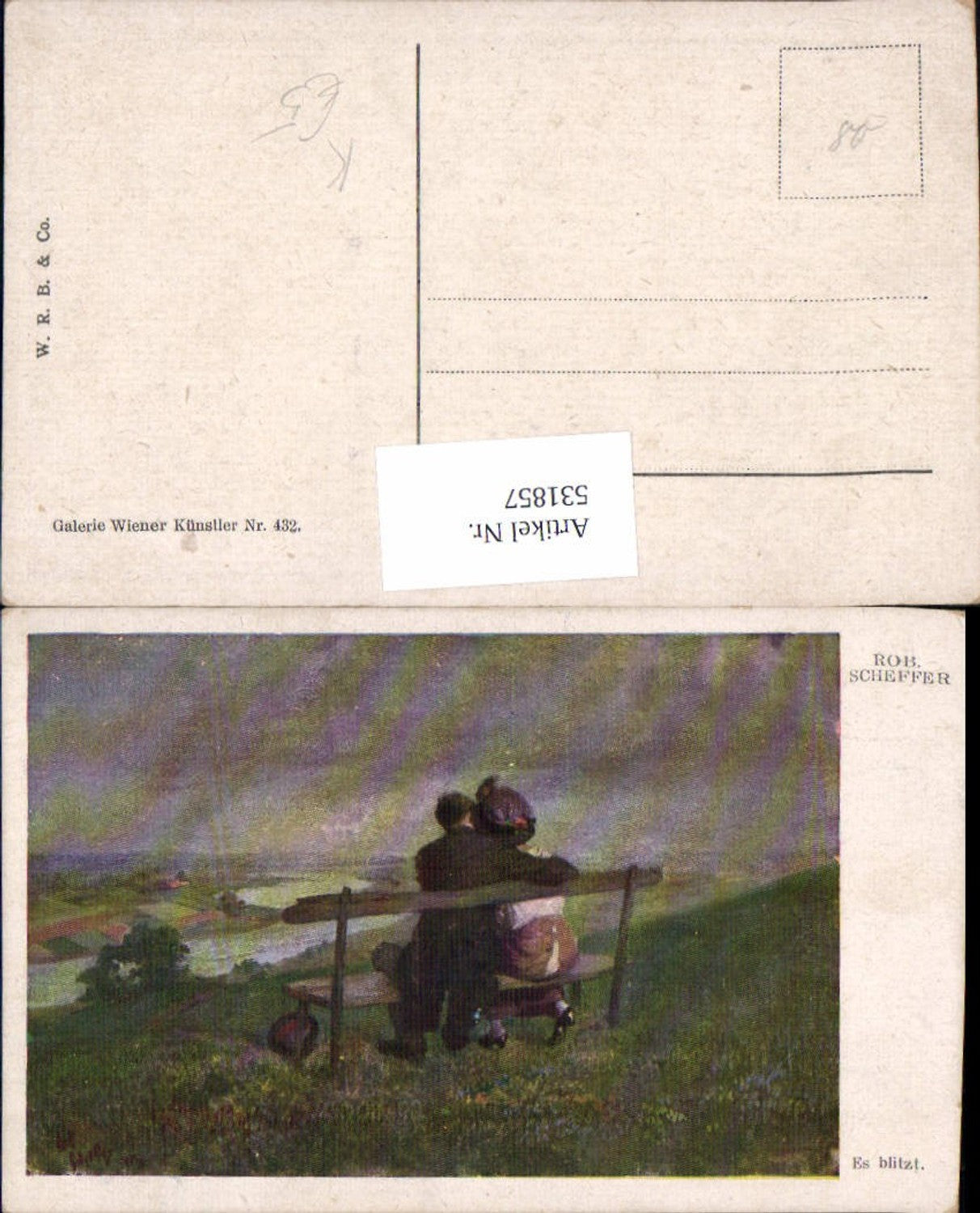 531857,Künstler AK Robert Scheffer Frau Liebe Paar