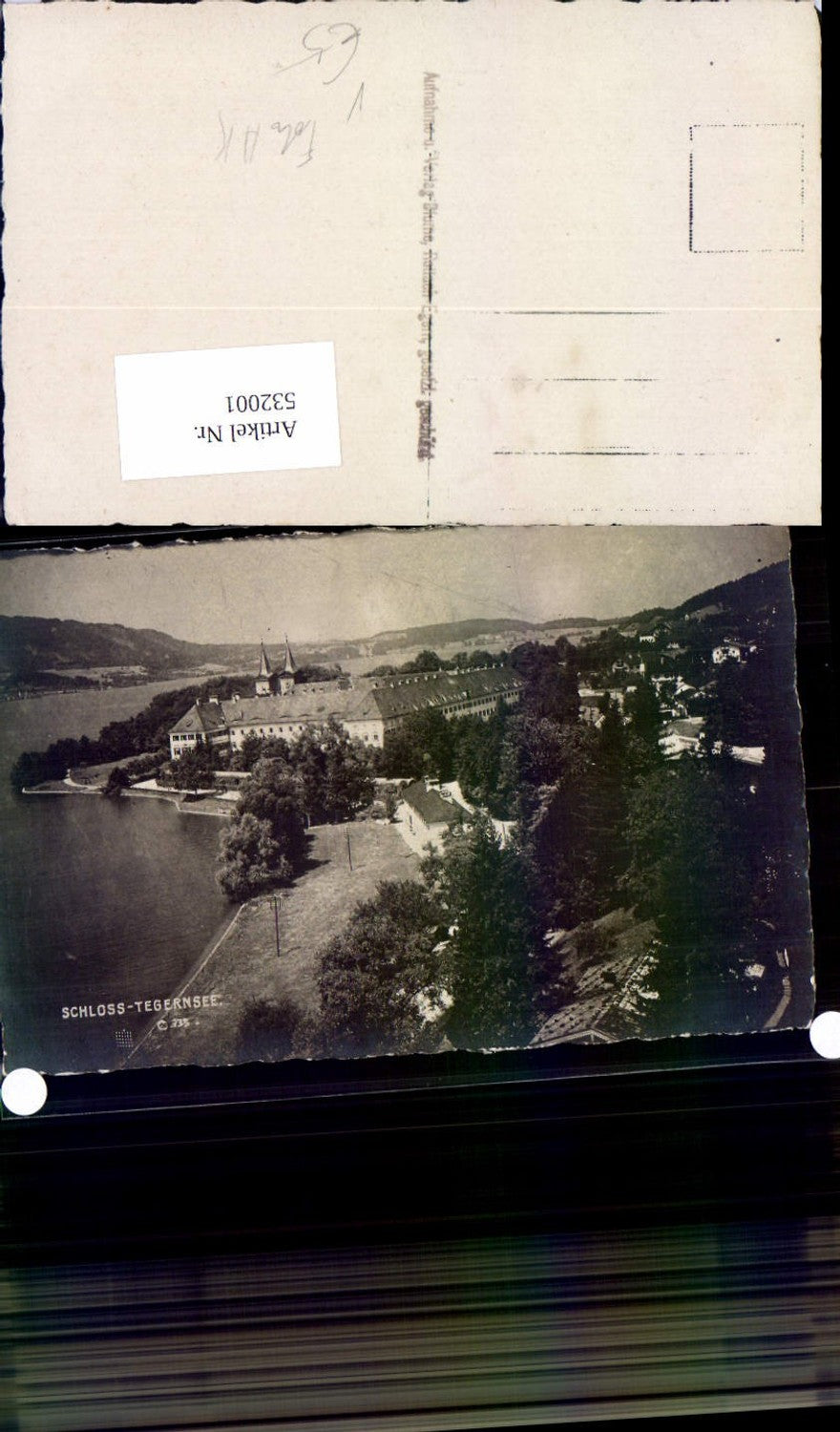 532001, Photo postcard Tegernsee Castle Rottach Egern pub Verlag Blume