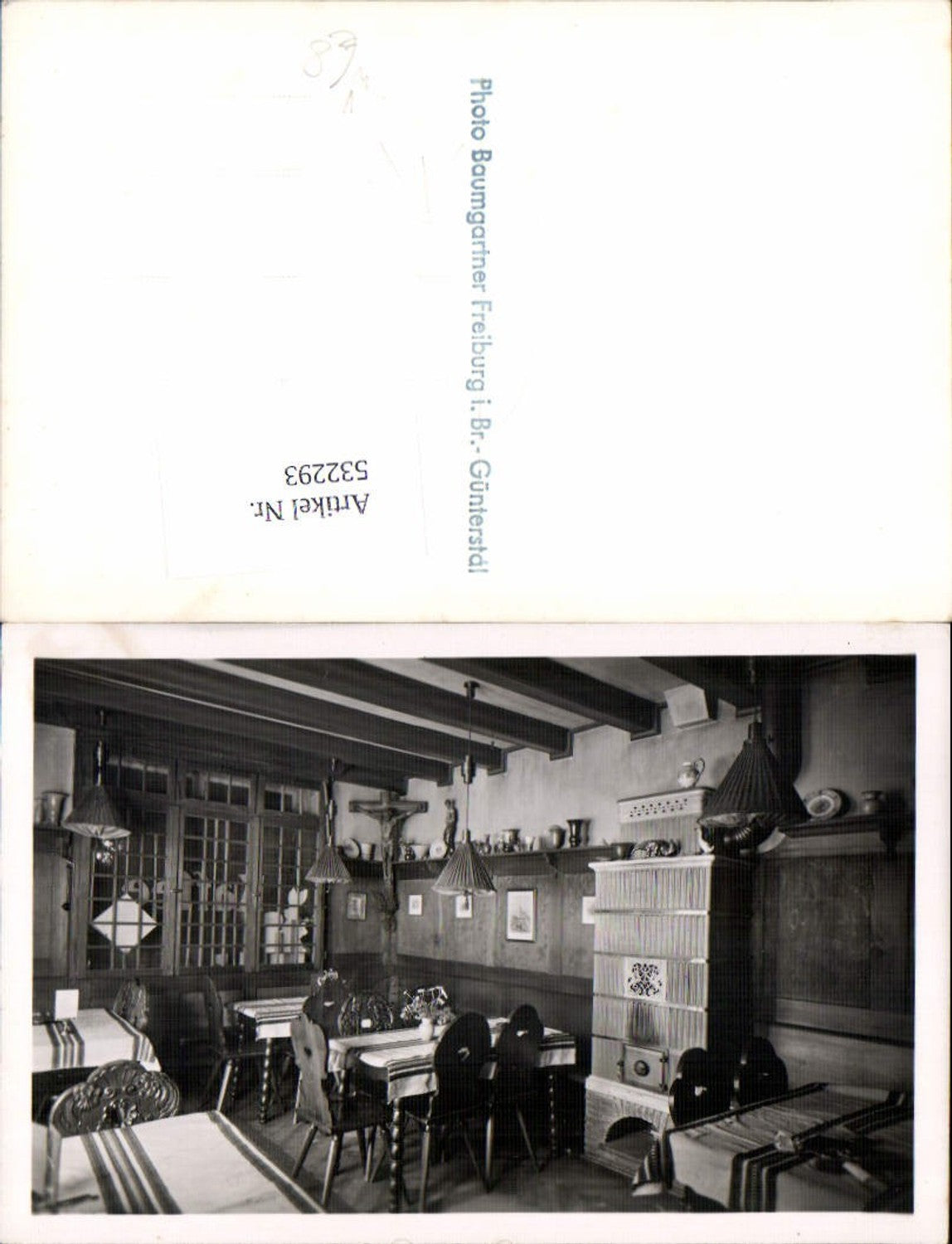 532293, Photograph E. Baumgartner Freiburg im Breisgau Gasthaus Kachelofen Ofen