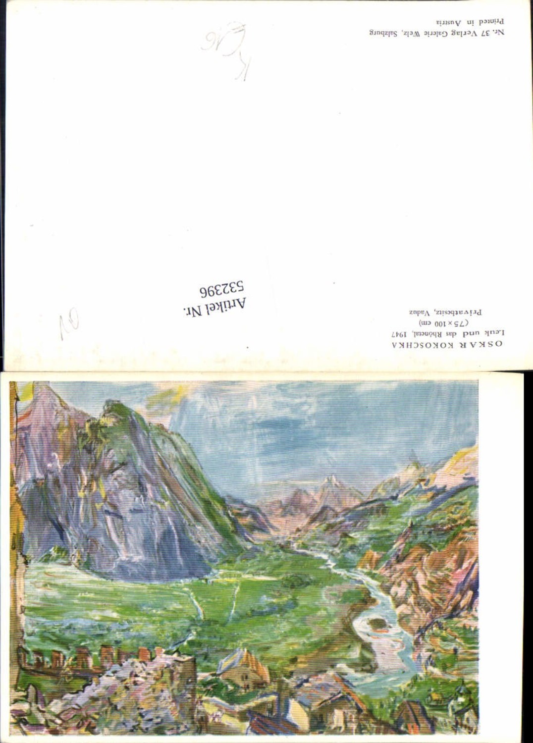 532396,Künstler AK Oskar Kokoschka Leuk Rhonetal