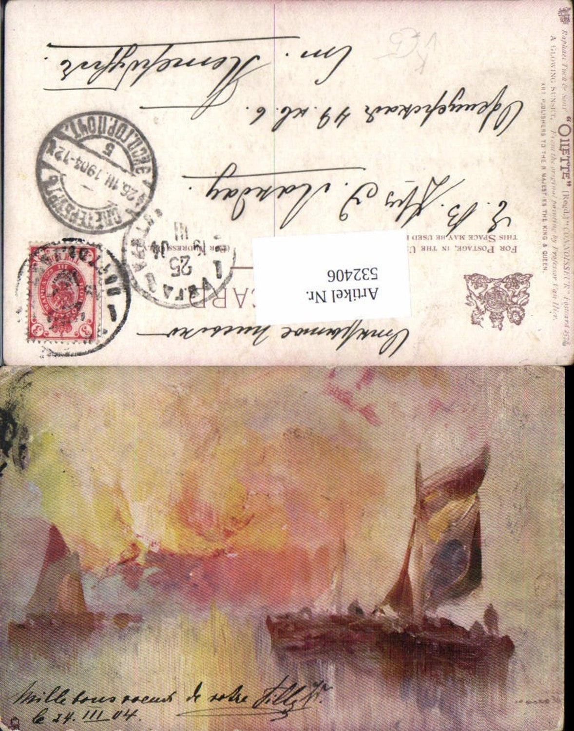 532406,Künstler AK Prof. Van Hier Segelboot Boote pub Tuck 2578