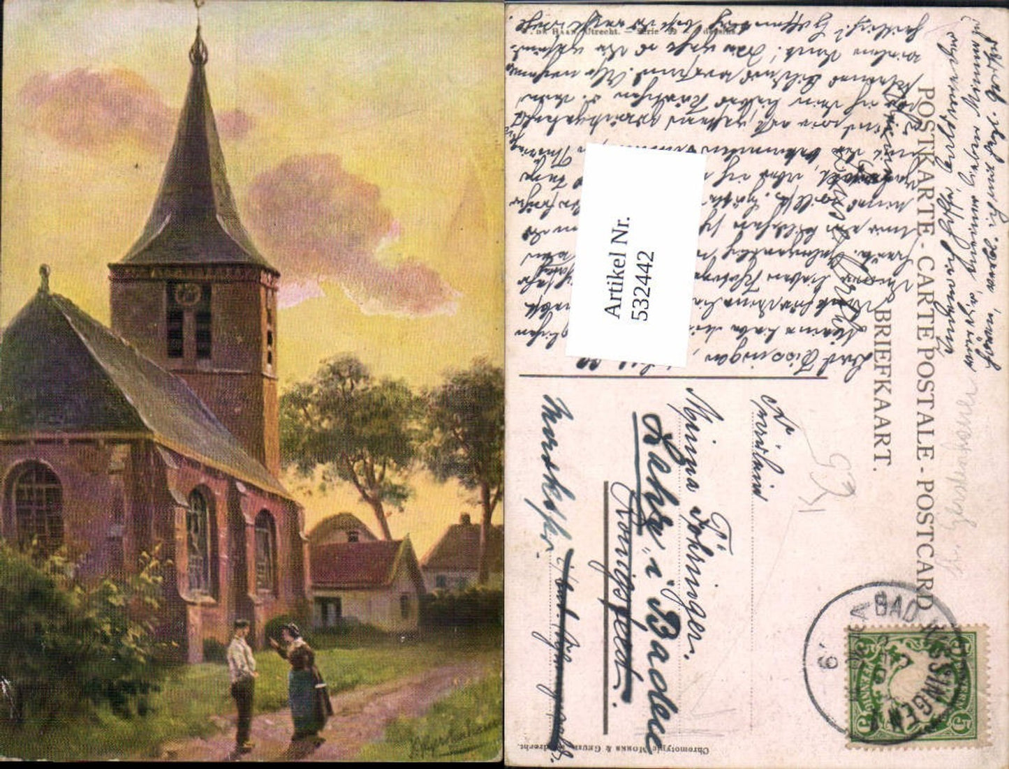 532442, Artist AK H. Gerstenhauer Church Chromotype