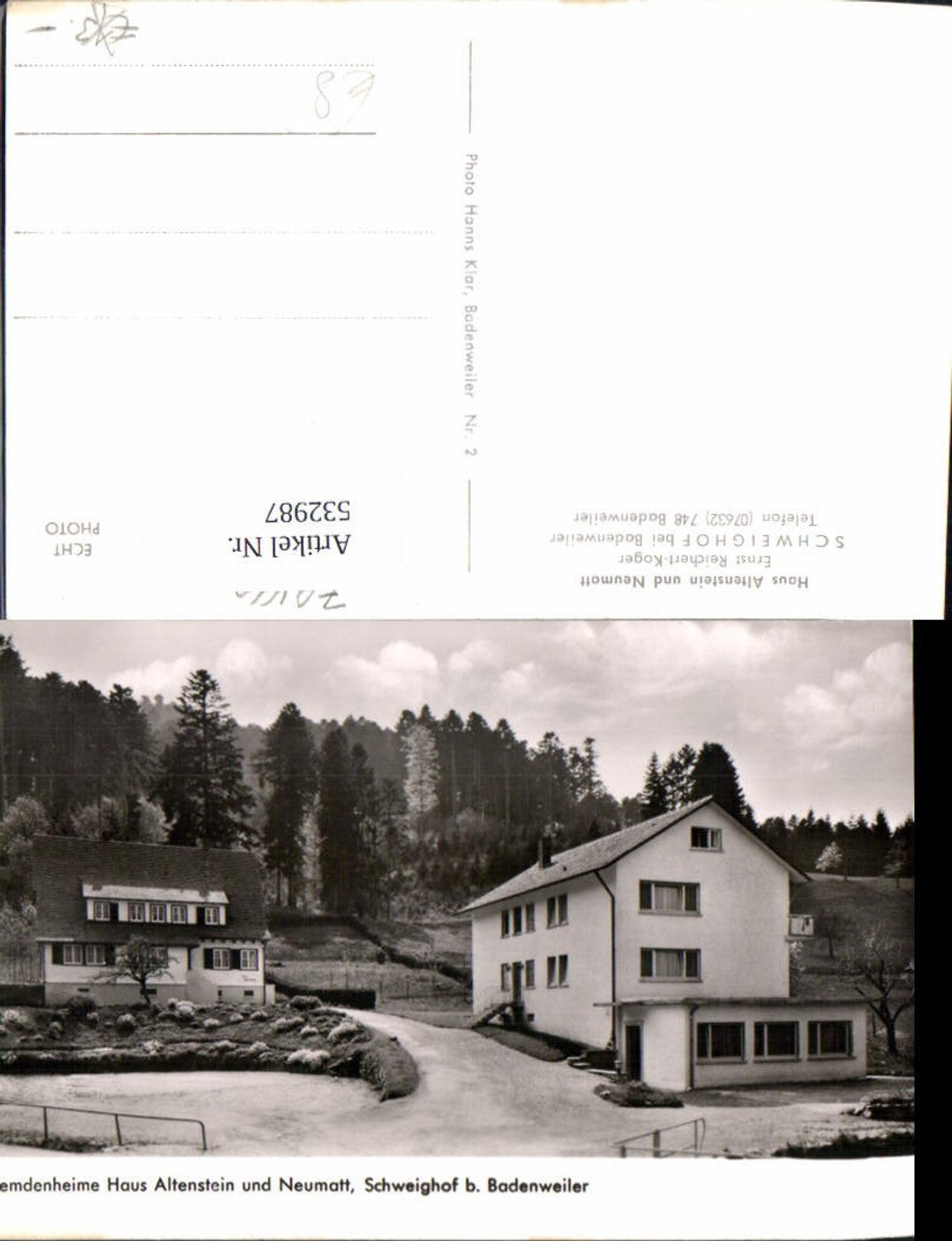 532987,Foto-AK Haus Altenstein Neumatt Schweighof b. Badenweiler