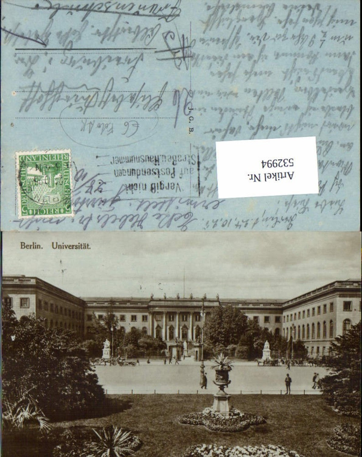 532994,Foto-AK Berlin Universität 1925