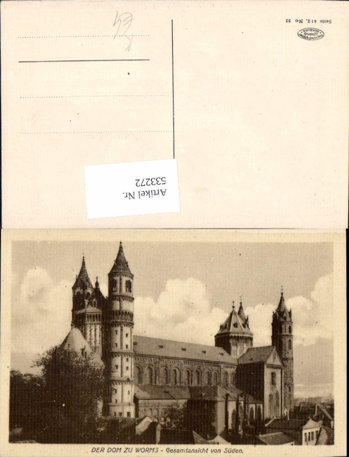 533272, Künstler AK, Der Dom zu Worms, Gesamtansicht von Süden