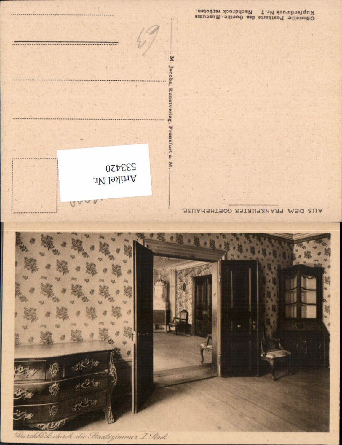 533420,Frankfurt Main Frankfurter Goetheaus, Staatszimmer 1. Stock