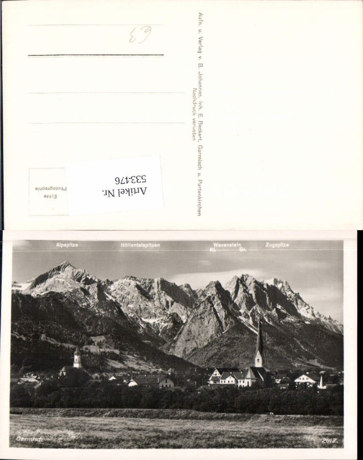 533476, Garmsich, Alpenspitze, Höllentalspitze Waxenstein Zugspitze