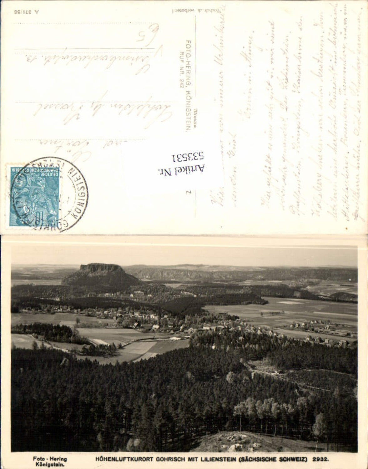 533531, Höhenluftkurort Gohrisch mit Lilienstein, Foto-hering Königsstein