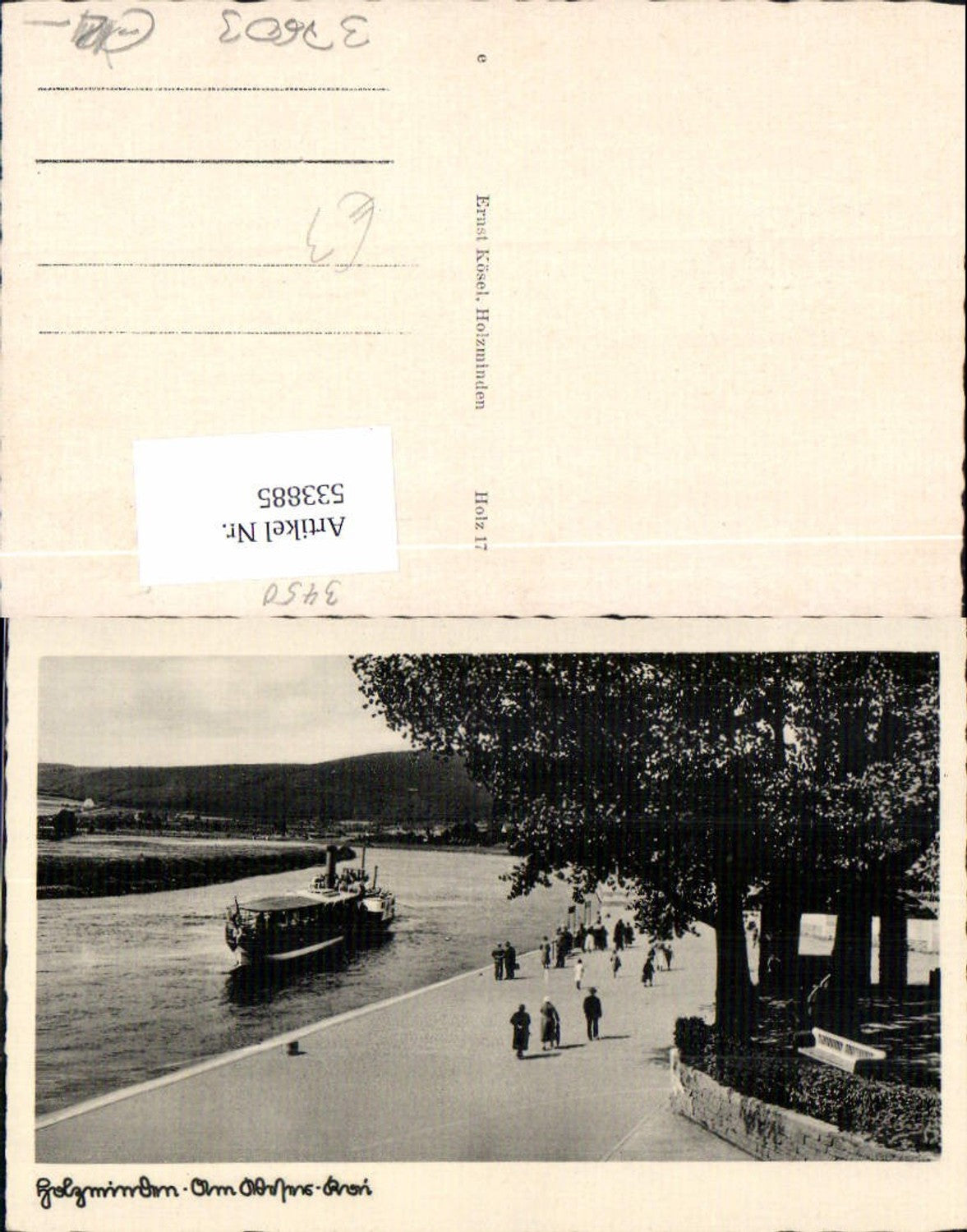 533885,tolle AK Holzminden Am Weser Kai m. Dampfer Schiff