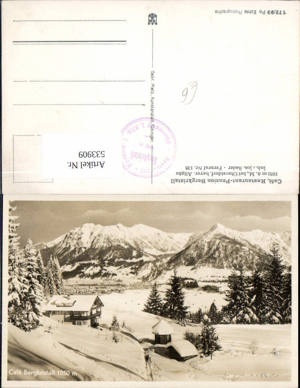 533909,Oberstdorf im Allgäu Cafe Gasthaus Bergkristall