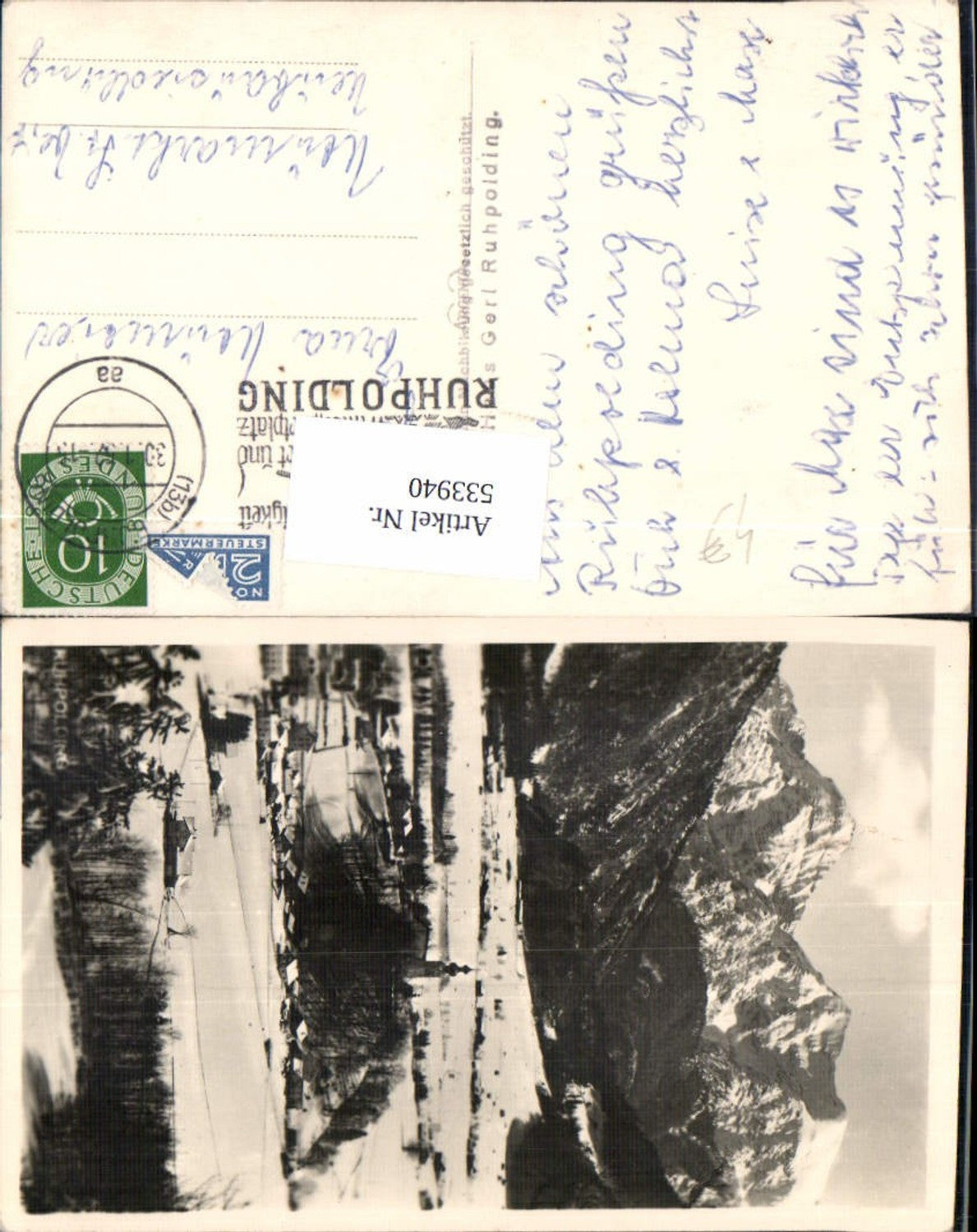 533940, Photo postcard Ruhpolding