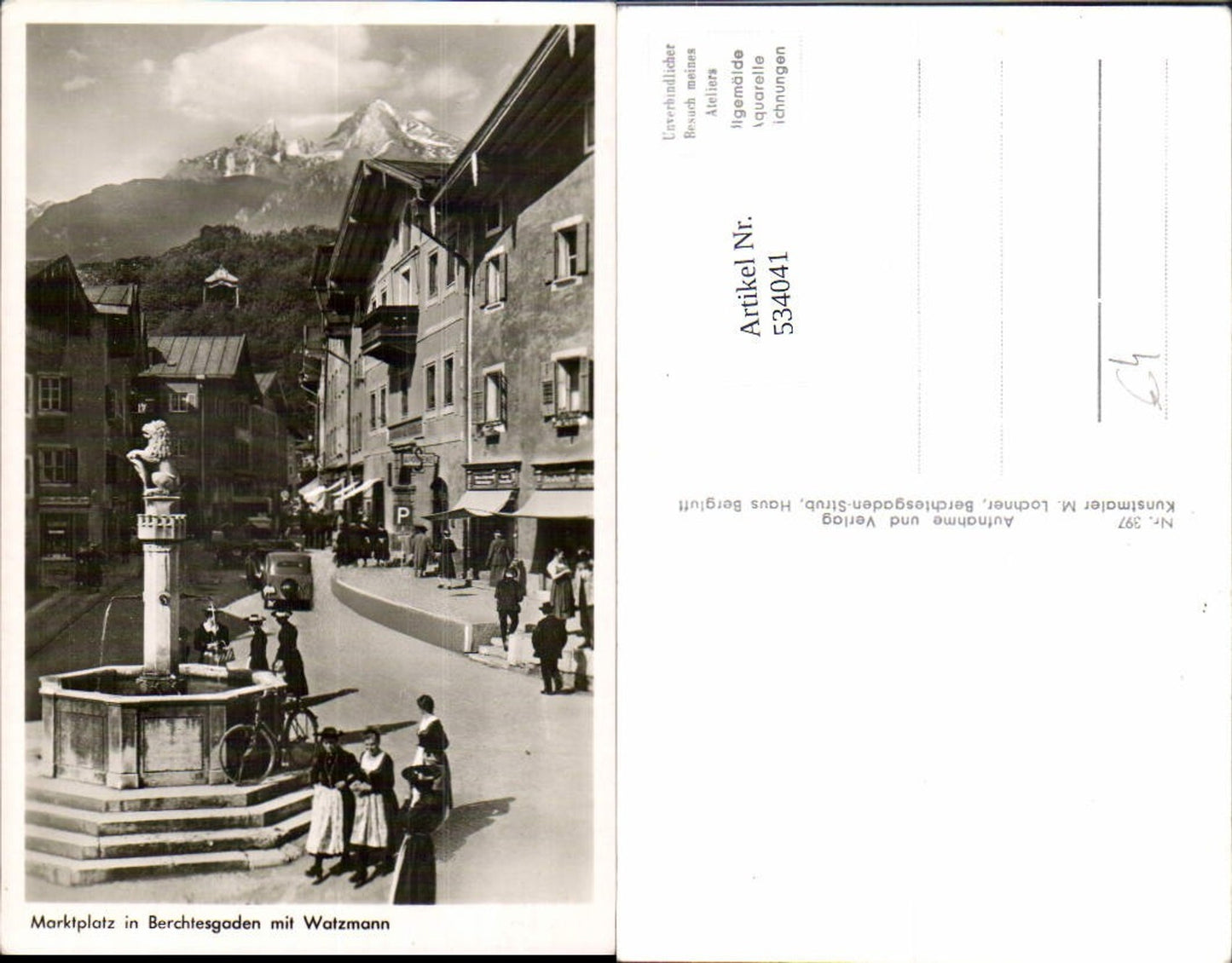 534041,Berchtesgaden Marktplatz Fahrrad Rad Brunnen