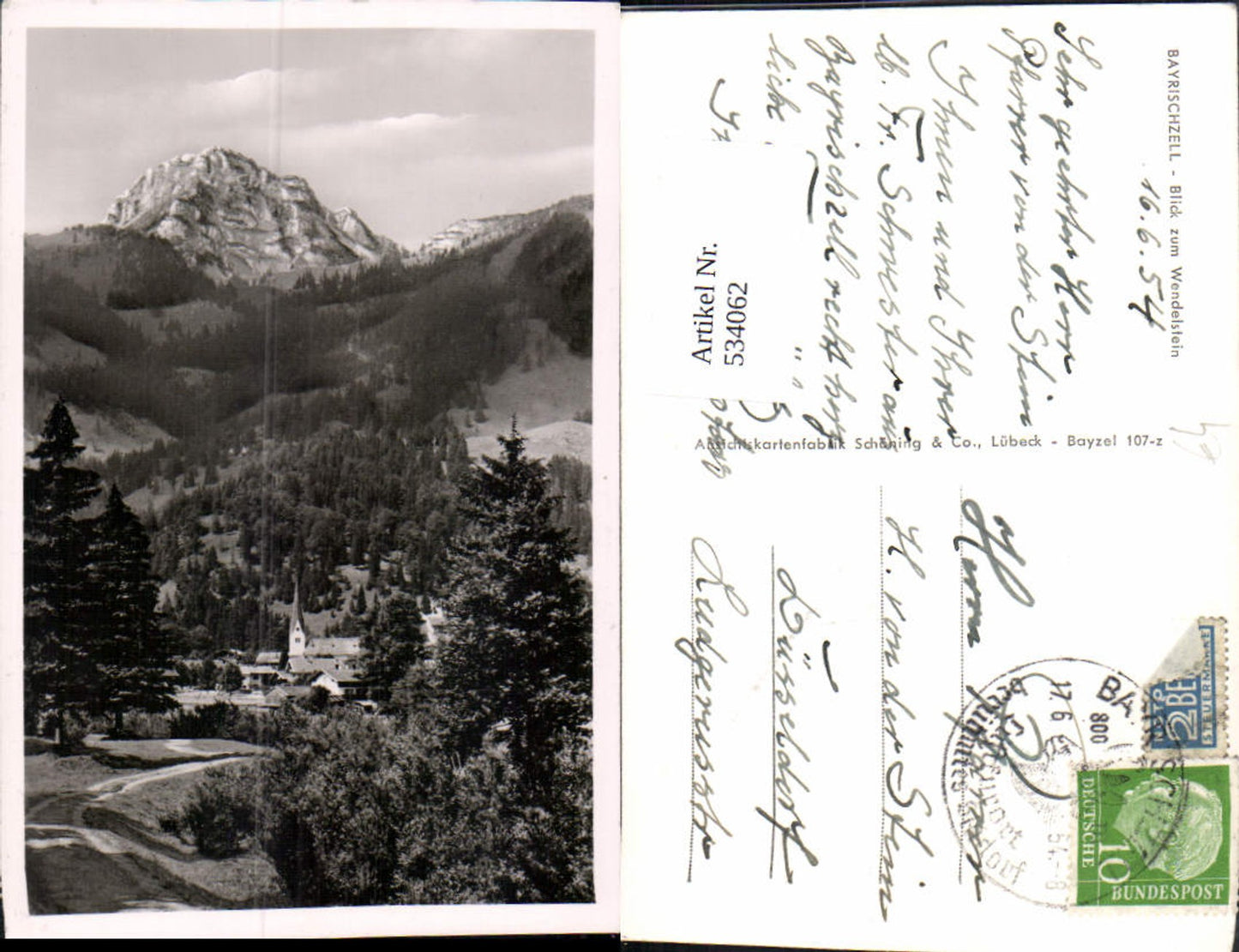 534062,Foto Ak Bayrischzell Blick zum Wendelstein