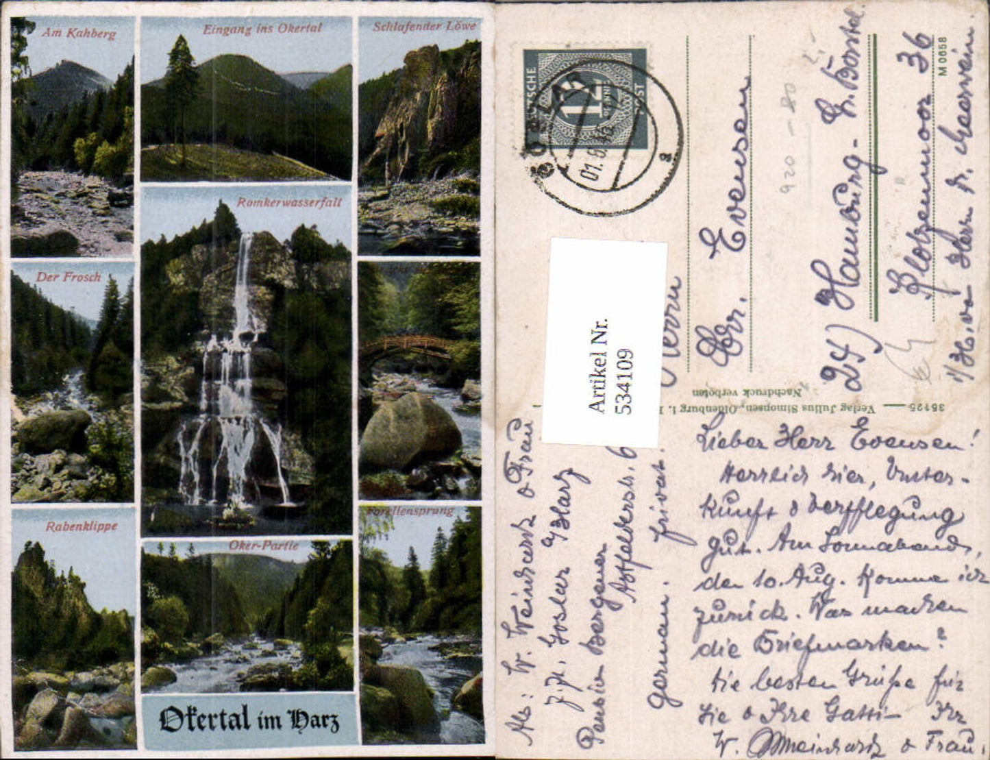 534109,Mehrbild Ak Okertal i. Harz Kahberg Romkerwasserfall Goslar