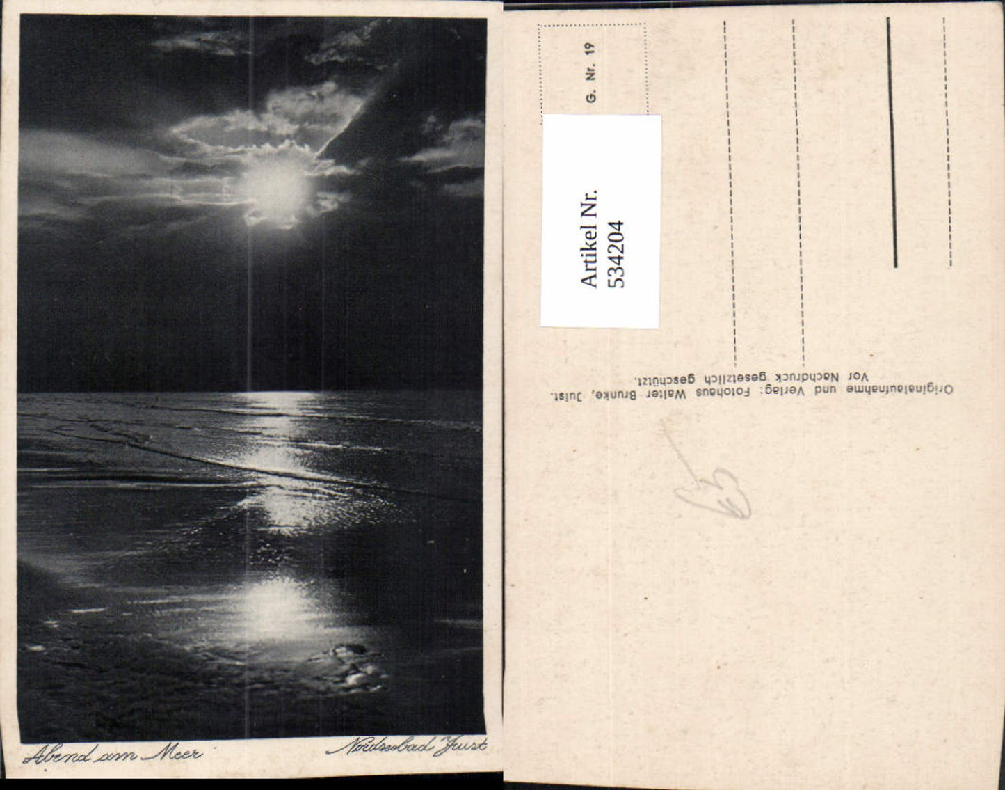 534204,Abend a. Meer Nordseebad Juist