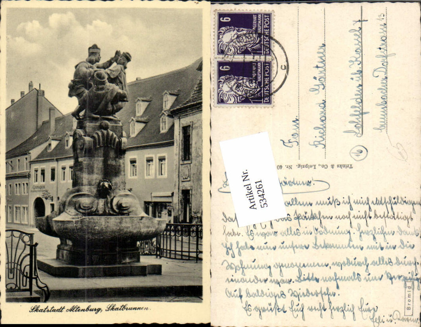 534261,Skatstadt Altenburg Skatbrunnen Brunnen