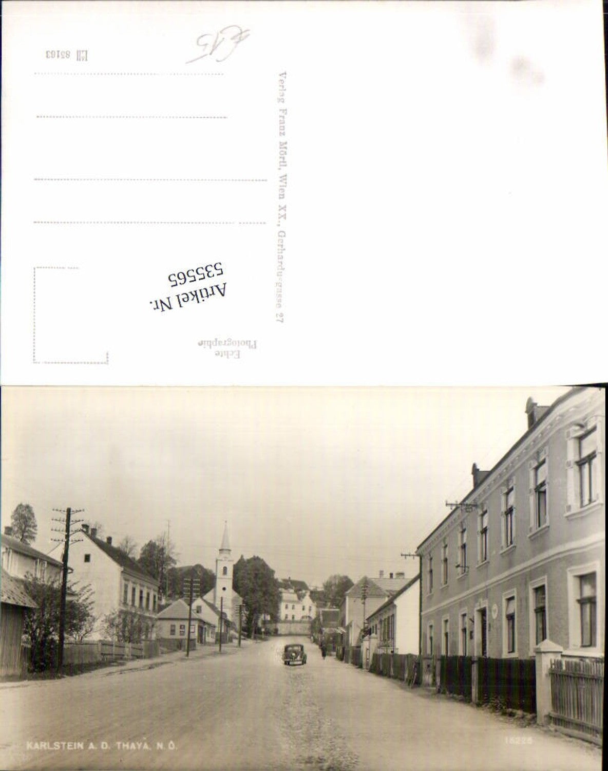 535565,seltene Foto-AK Karlstein an der Thaya Partie im Ort