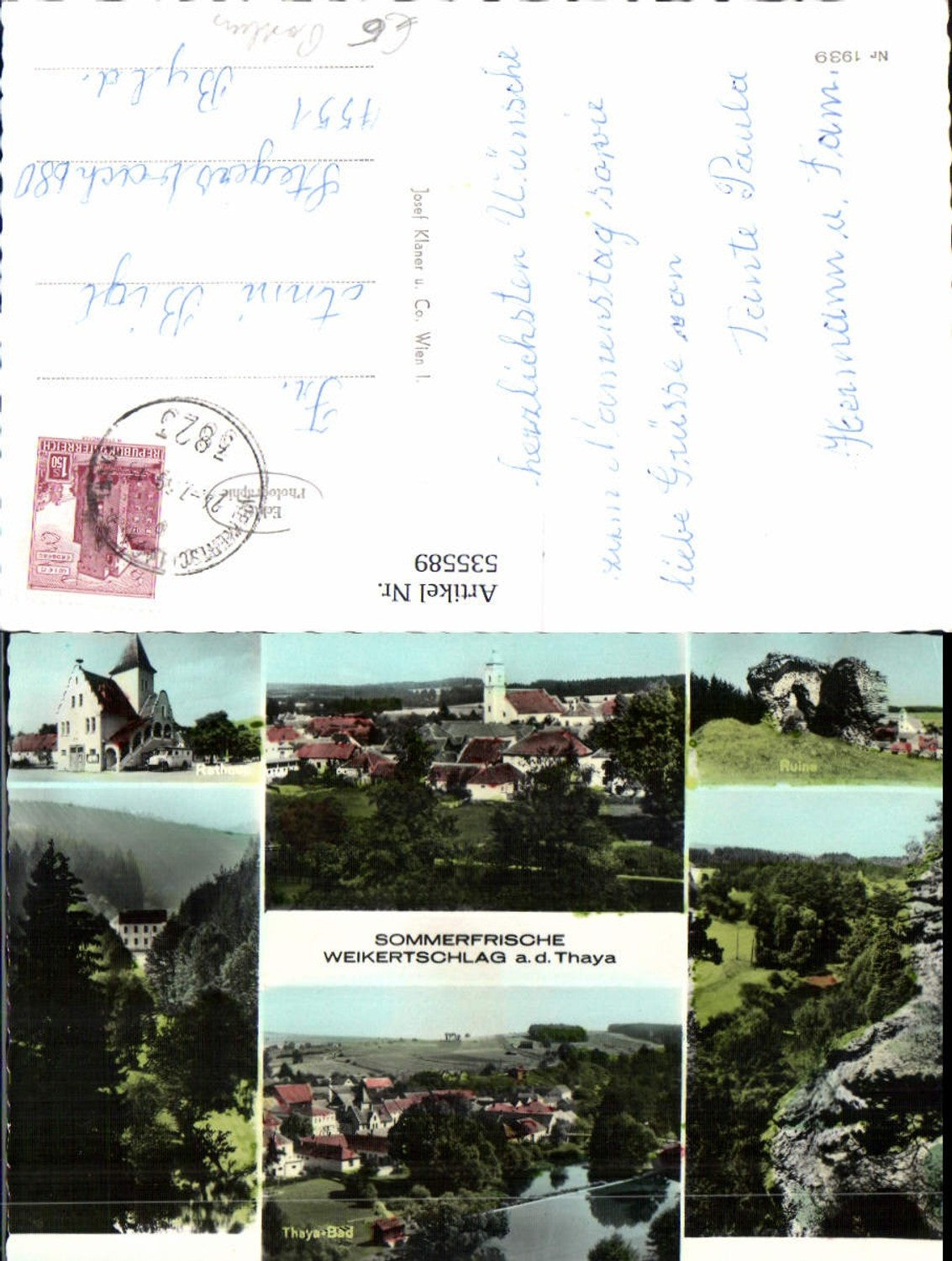 535589,Weikertschlag an der Thaya Raabs an der Thaya Postbus Bus Autobus