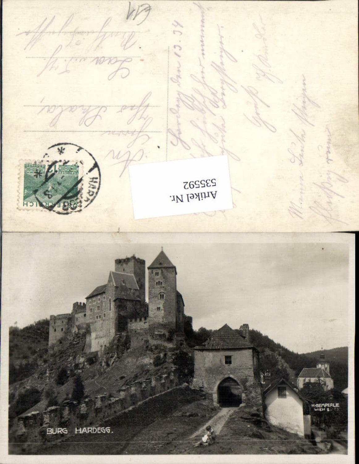 535592,seltene Foto-AK Hardegg an der Thaya pub H. Gemperle Wien 2