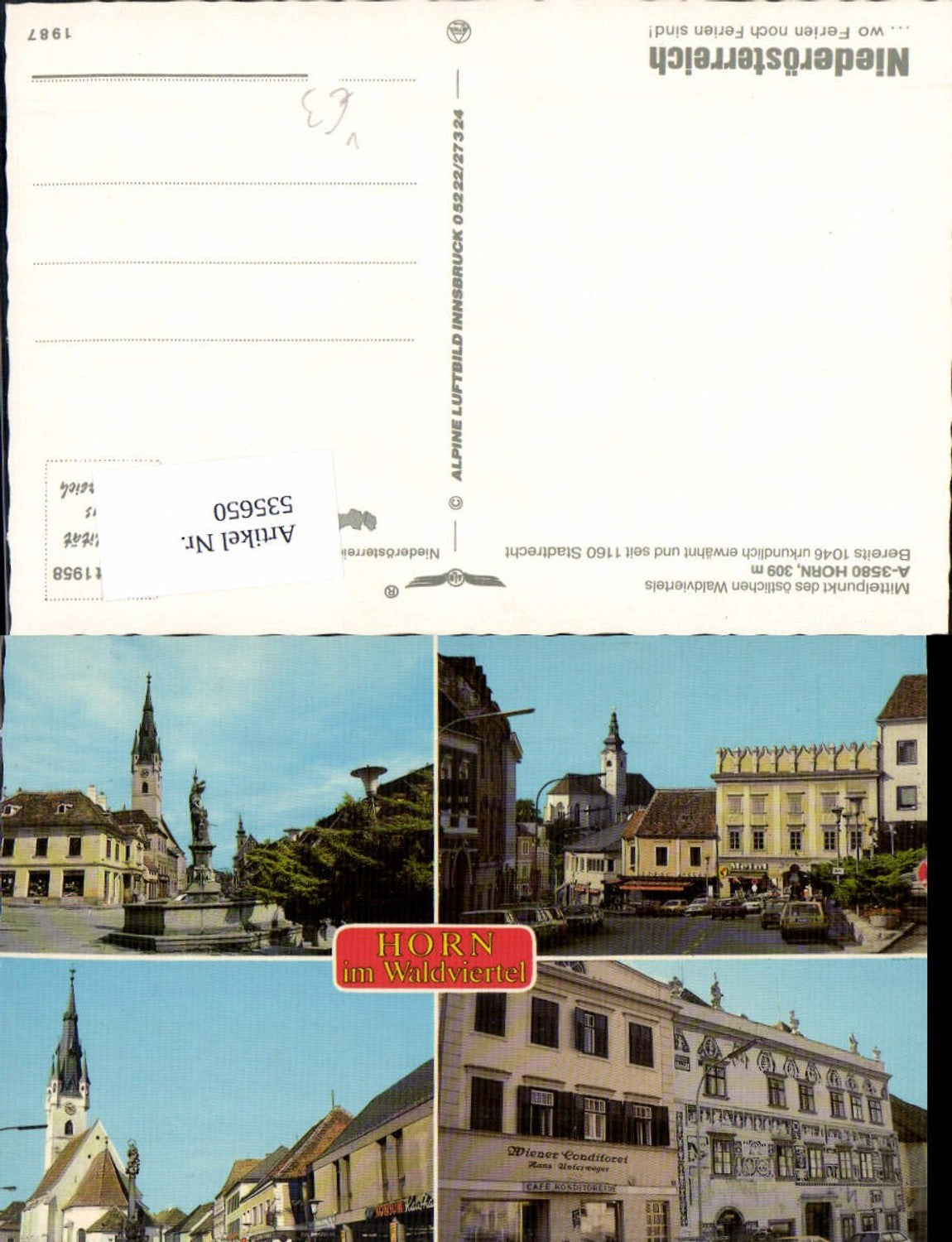 535650,Horn im Waldviertel Oldtimer Autos Cafe Konditorei pub Alpine