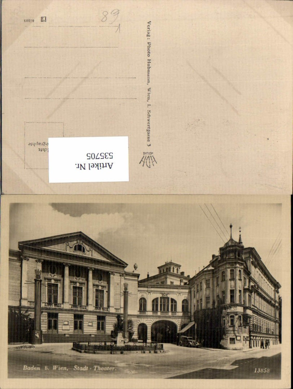 535705,Foto-AK Baden bei Wien Stadt Theater pub Hubmann 13858