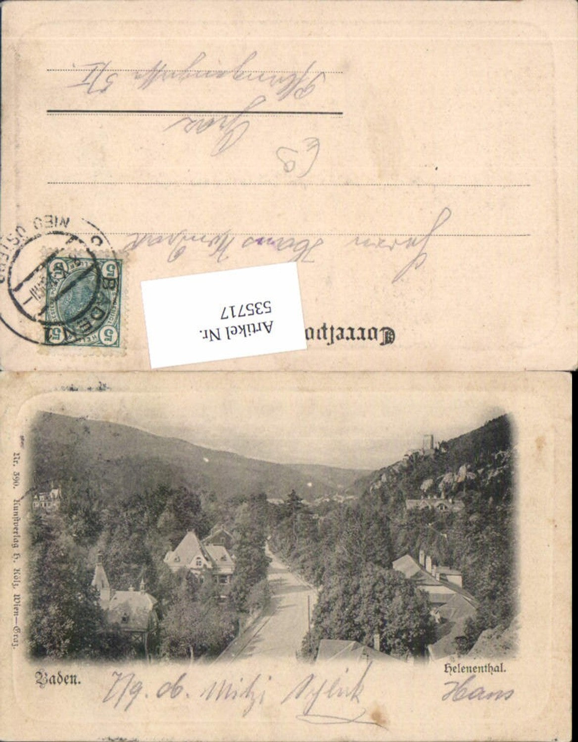 535717,tolle Präge AK Helenenthal bei Baden Wien