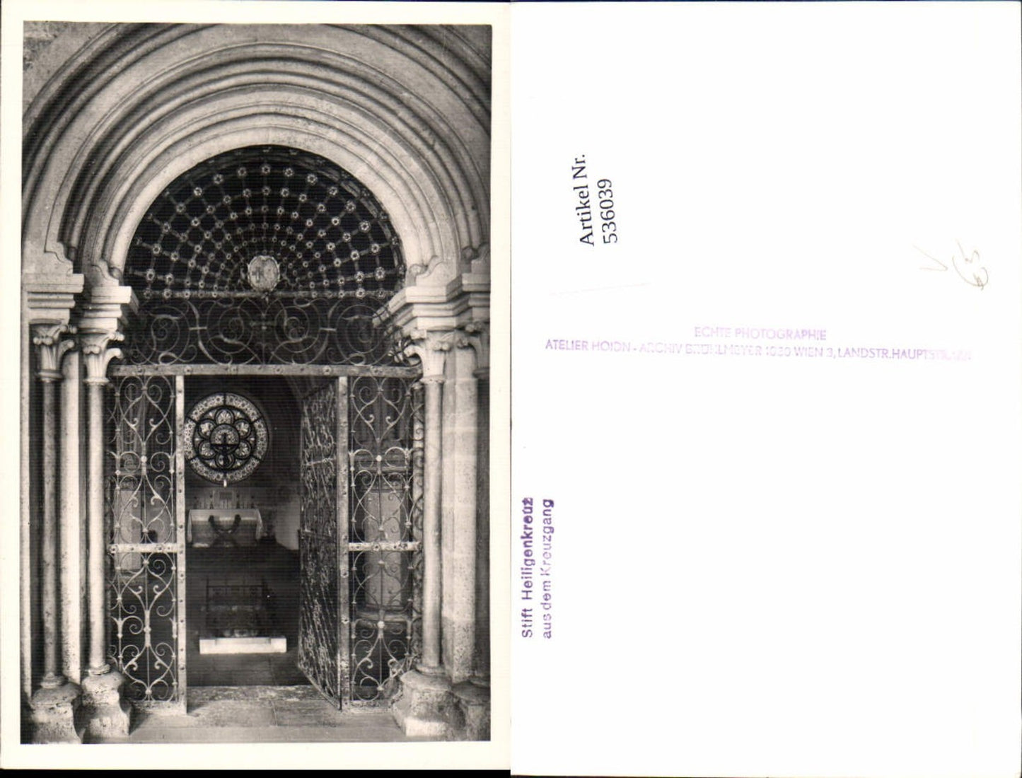 536039,Stift Heiligenkreuz Gitter Tor pub Brühlmeyer