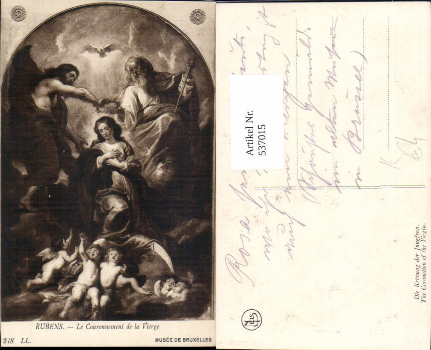 537015,Künstler AK Peter Paul Rubens Die Krönung der Jungfrau