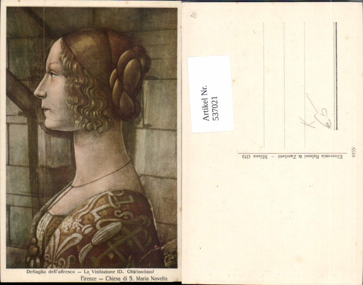 537021,Künstler AK D. Ghirlandaio La Visitazione Frau Portrait Firenze