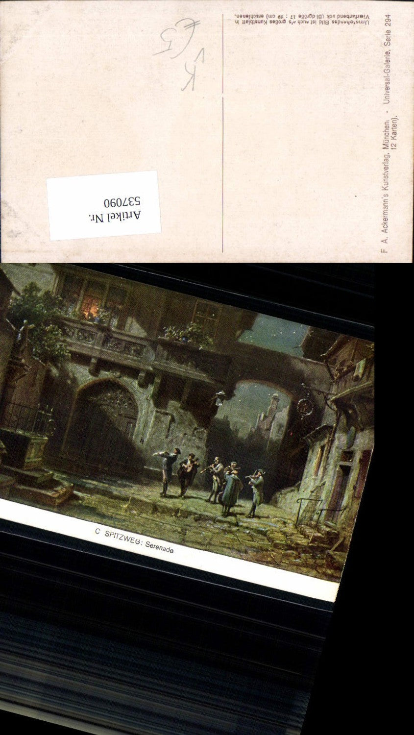 537090,Künstler AK Carl Spitzweg Serenade pub Ackermann 3046