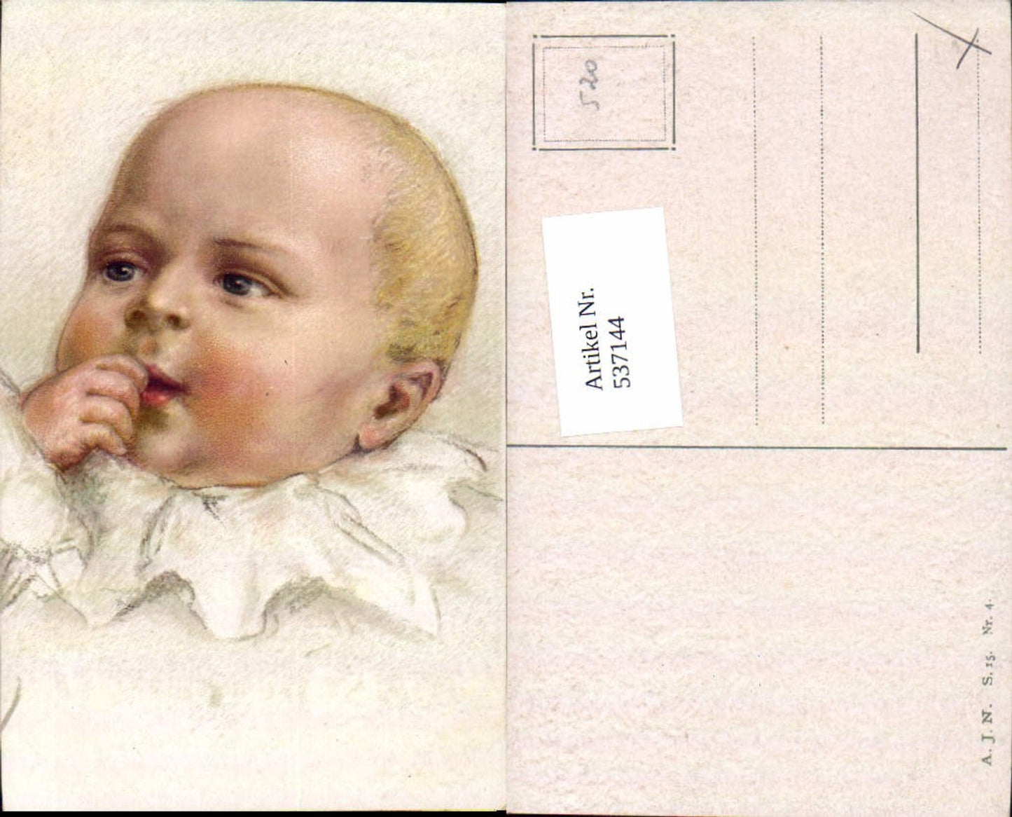 537144,tolle Künstler AK Kind Baby Bub Junge Portrait