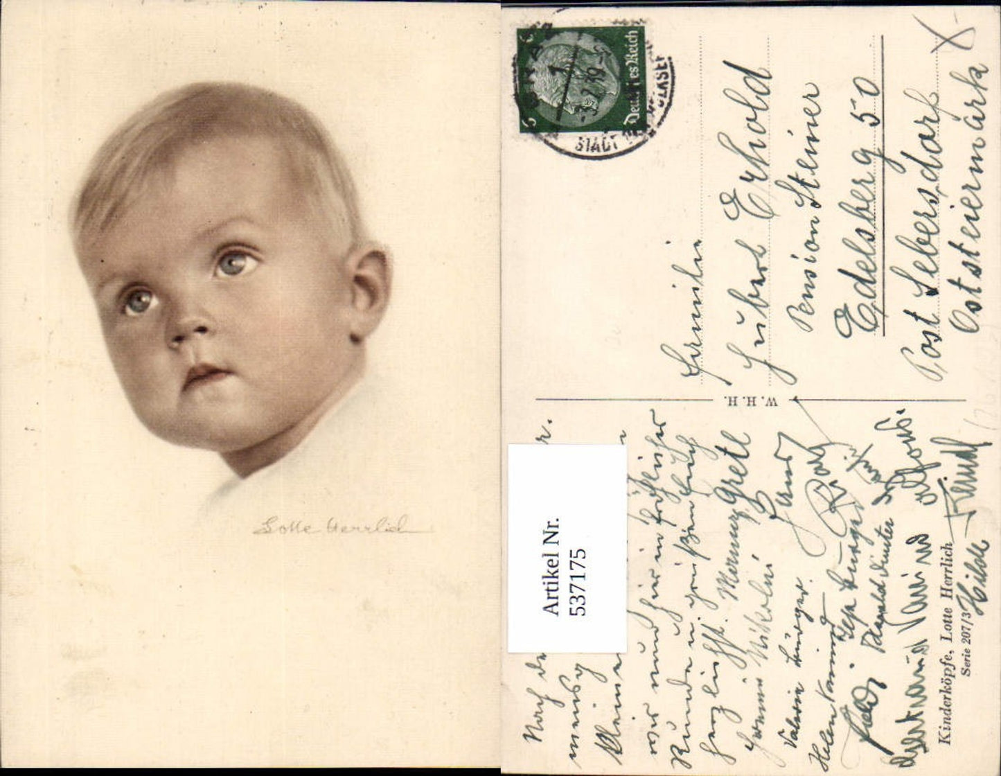 537175,tolle Künstler AK Lotte Herrlich Kinderköpfe 207/3 Kind Portrait