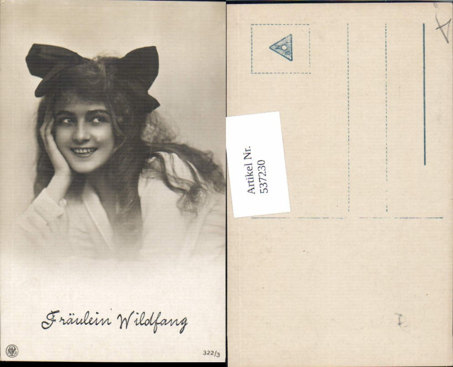 537230,tolle Foto-AK Kind Wildfang Haarschlaufe Mädchen pub NPG 322-3