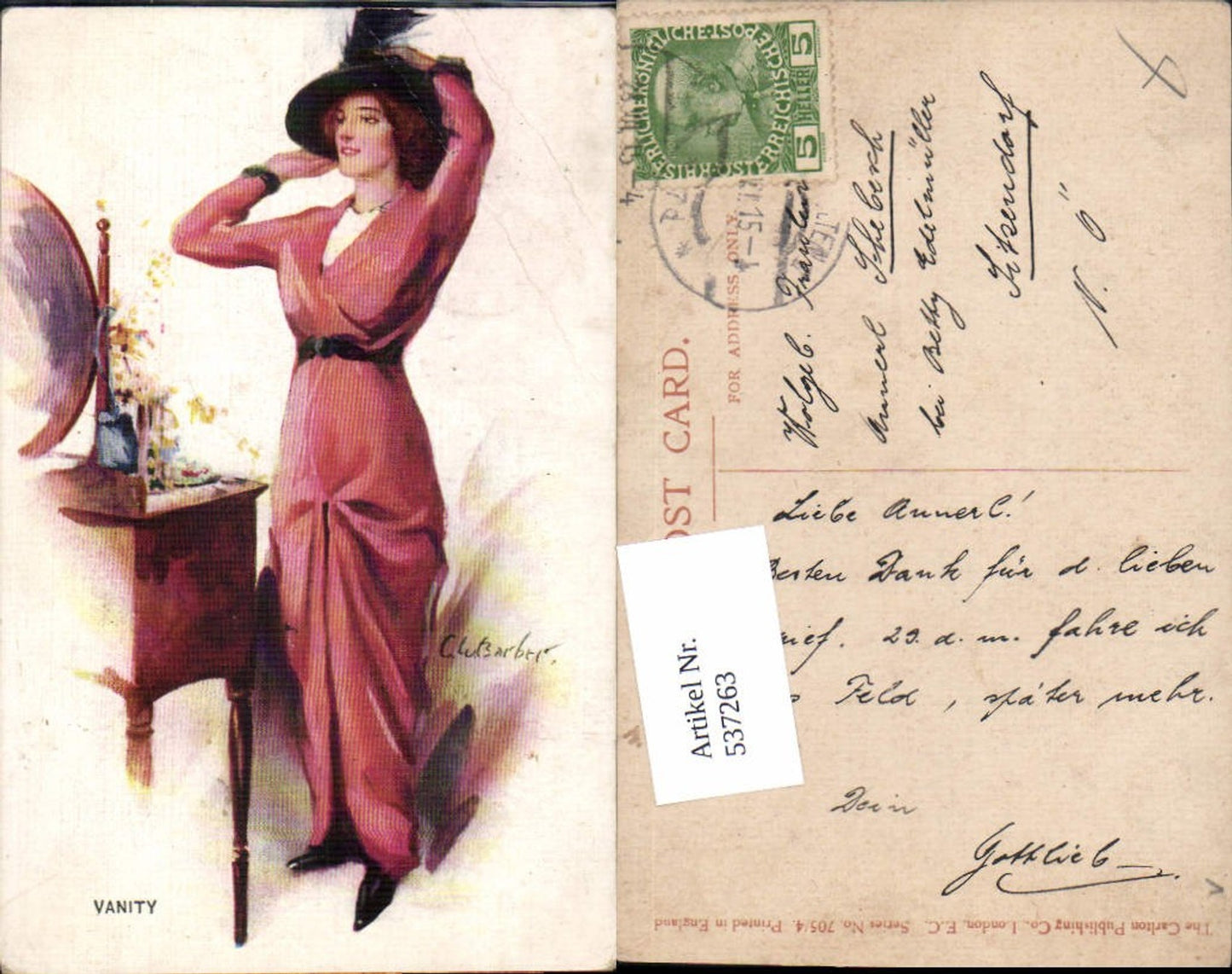 537263,tolle Künstler AK C.W. Barber Frau Mode Glamour Spiegel Erotik
