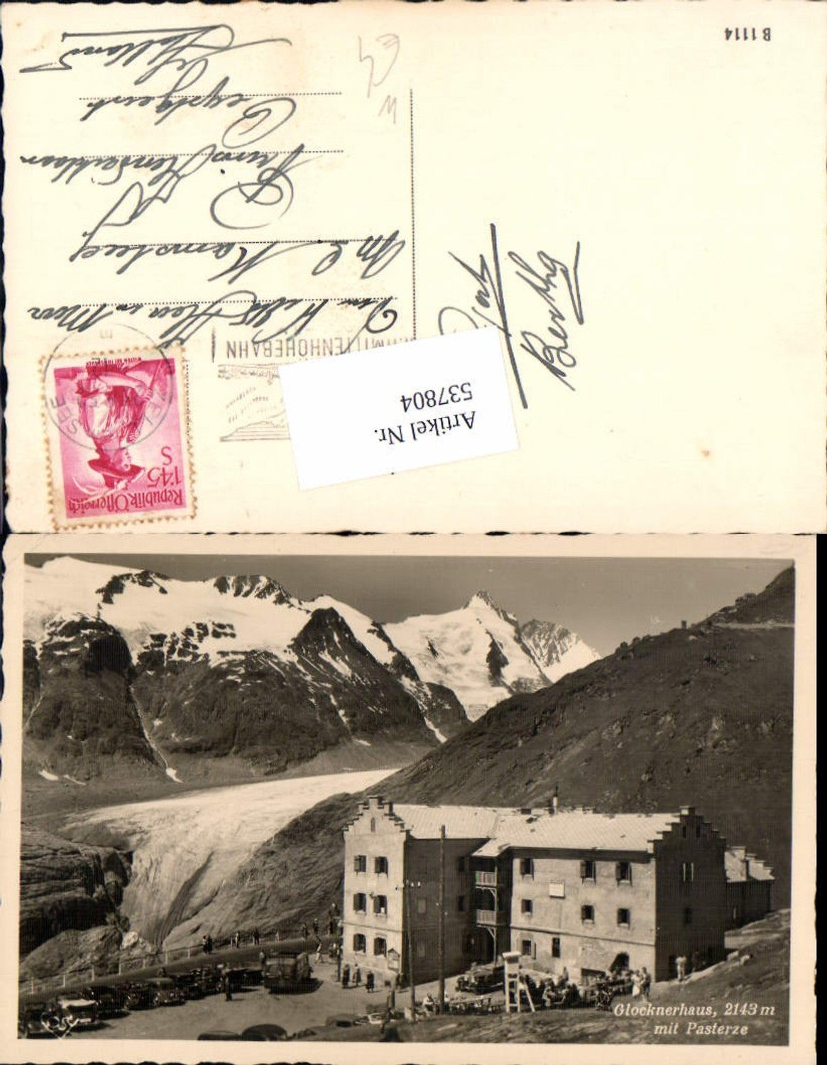 537804, rare AK Bus VW Beetle Heiligenblut Glocknerhaus Pasterze