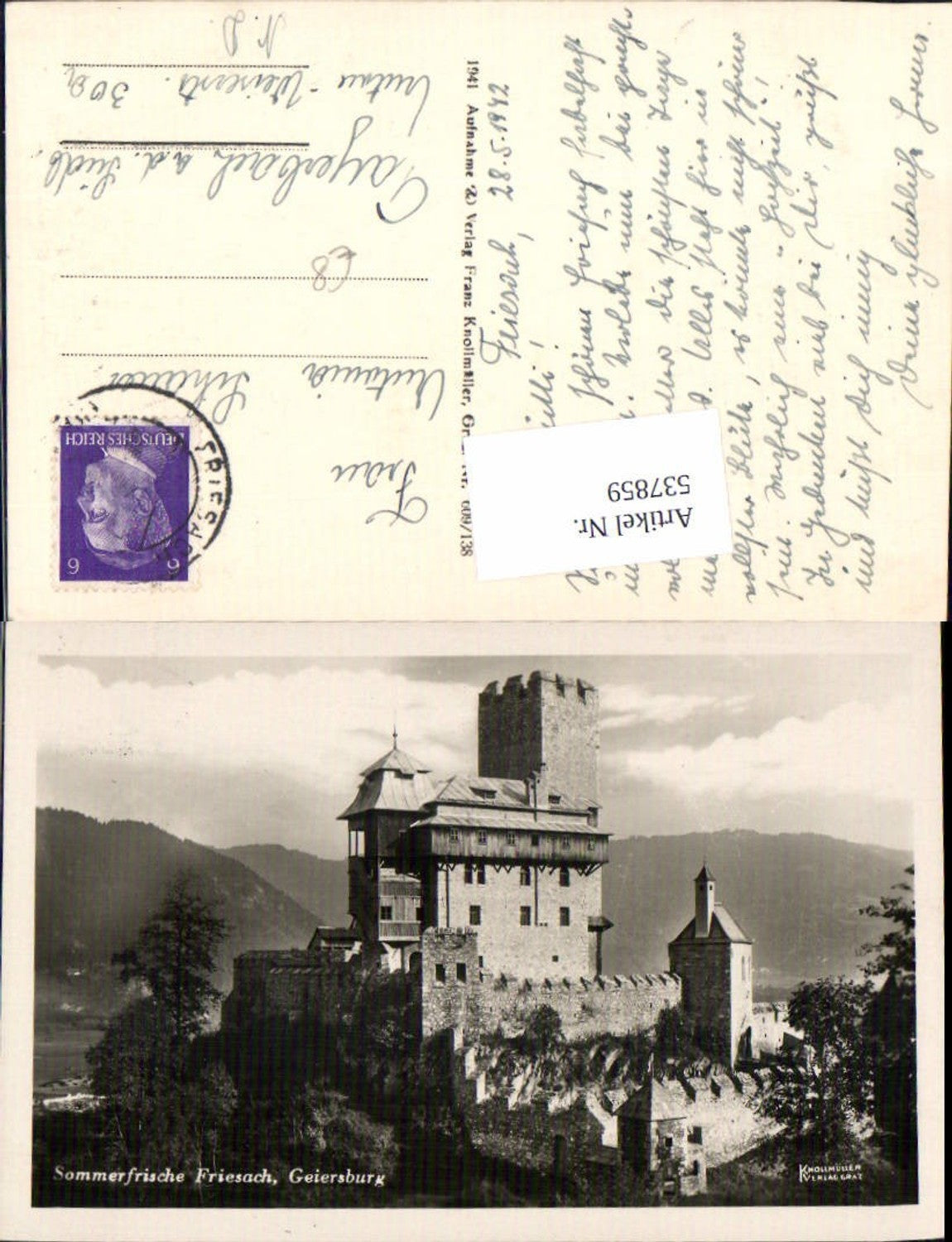 537859,tolle Foto-AK Friesach Geiersburg pub Knollmüller 609-138