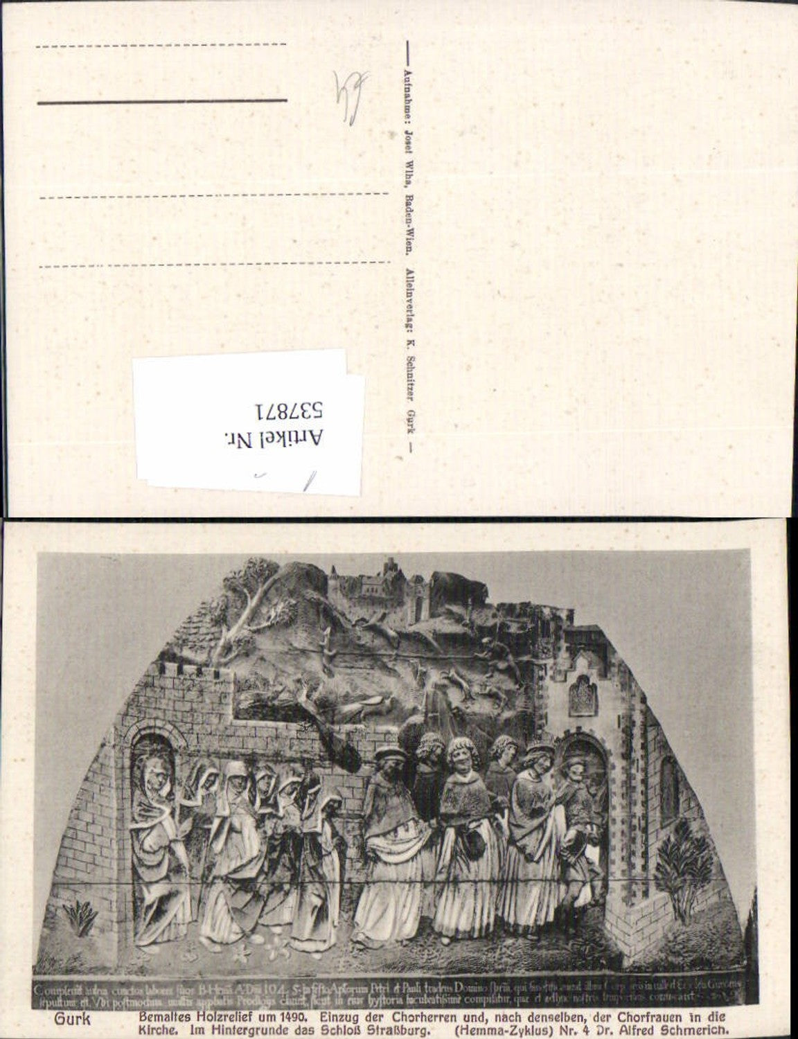 537871,Gurk Holzrelief 1490 Straßburg Chorherrn