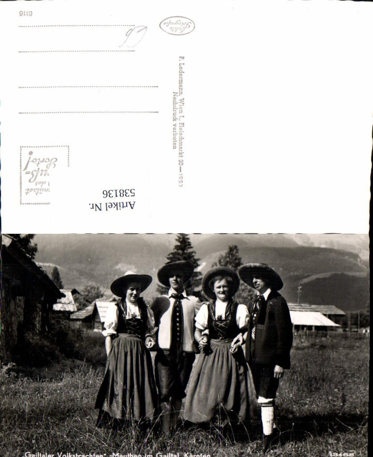 538136,Villach Gailtal Mauthen Kötschach Volkstrachten Trachten Tracht