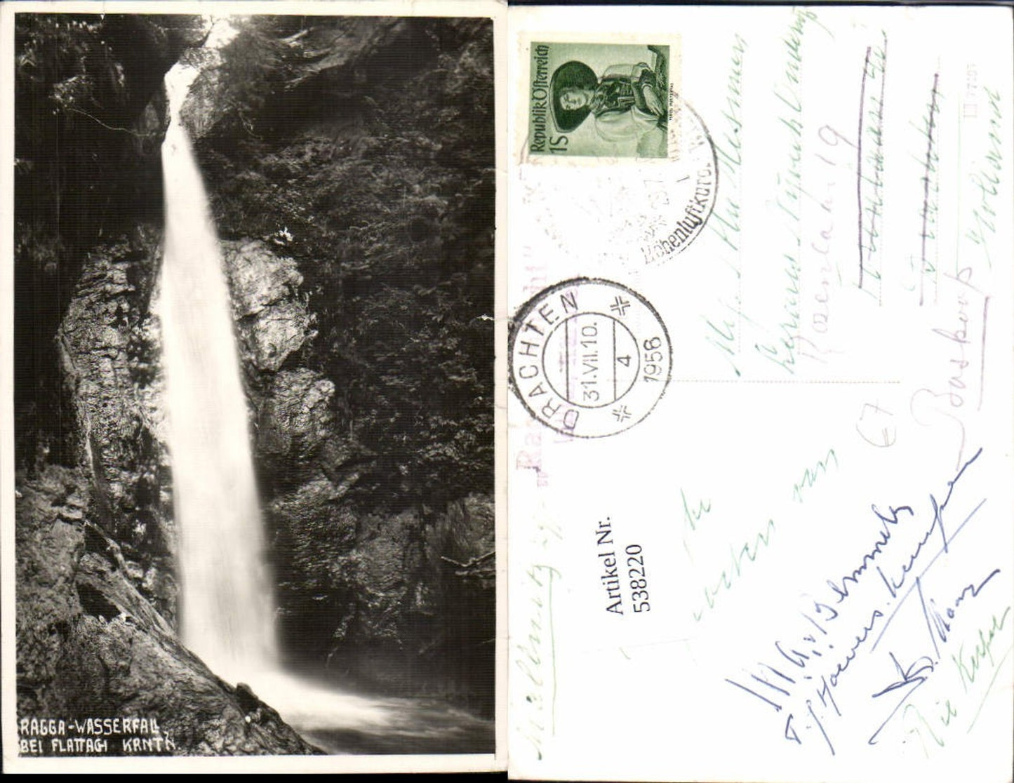 538220,Photo AK Ragga waterfall b. Flattach