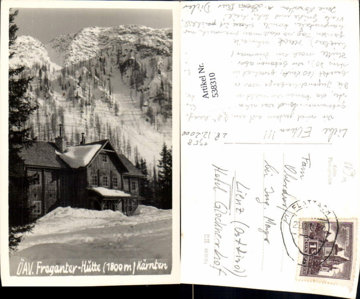 538310, ÖAV. Fraganter Hütte Flattach