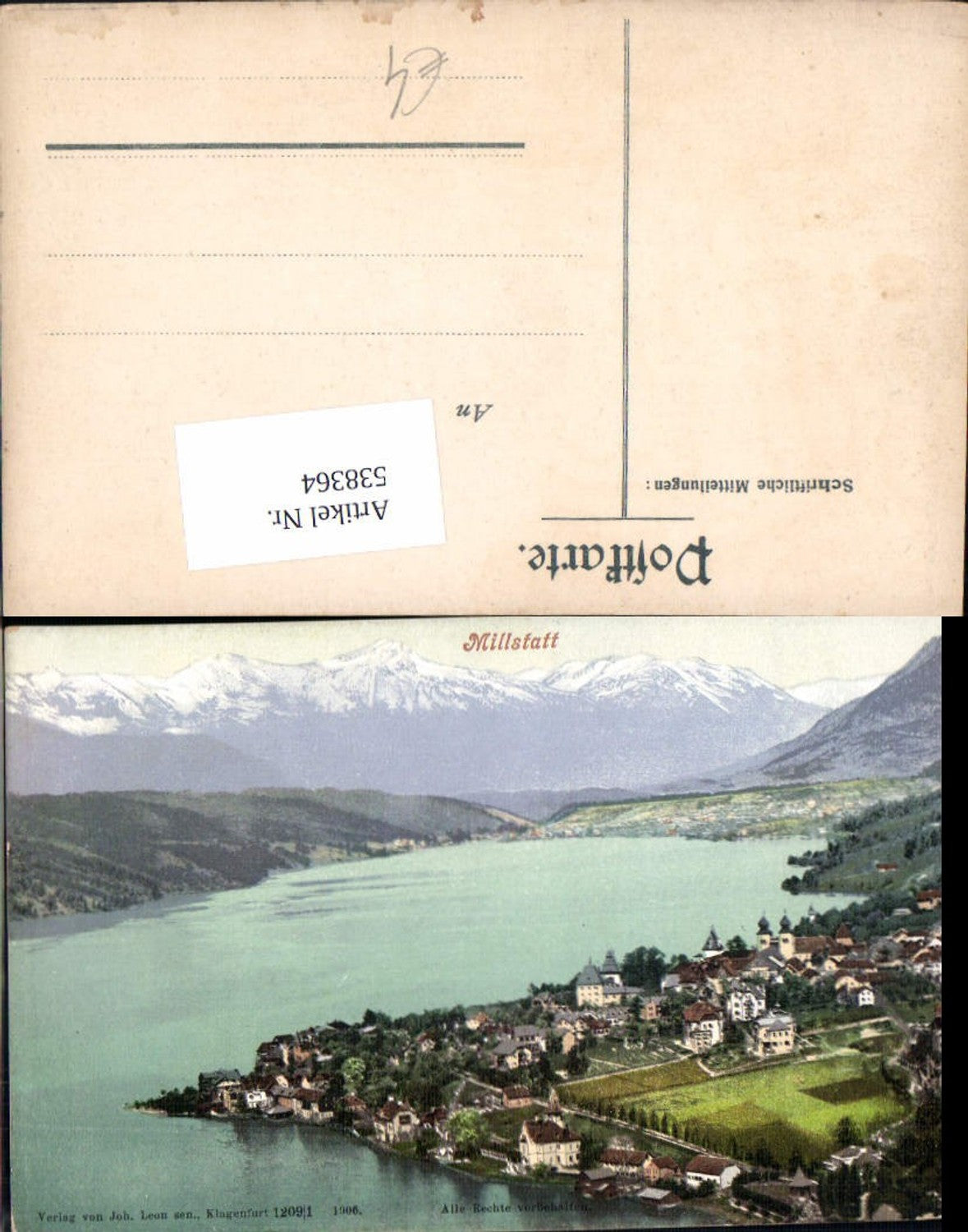 538364,tolle AK Millstatt am See pub Leon 1209/1