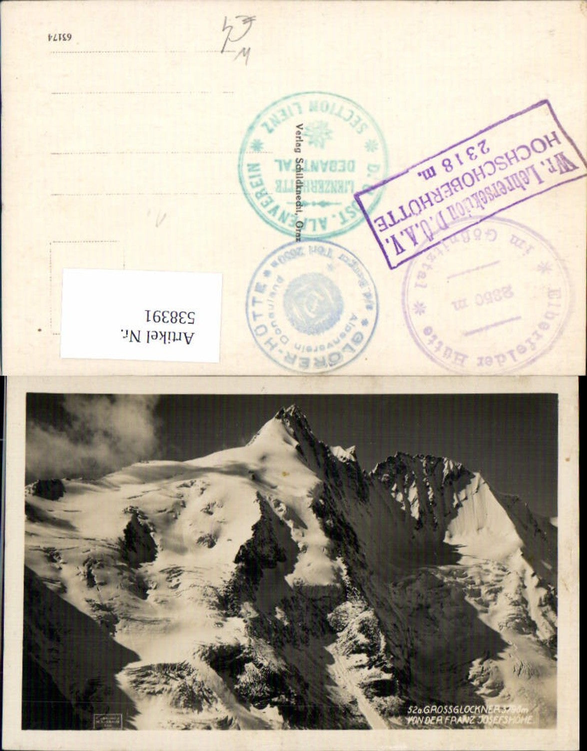 538391,Grossglockner v.d. Franz Josefshöhe Heiligenblut pub Schildknecht