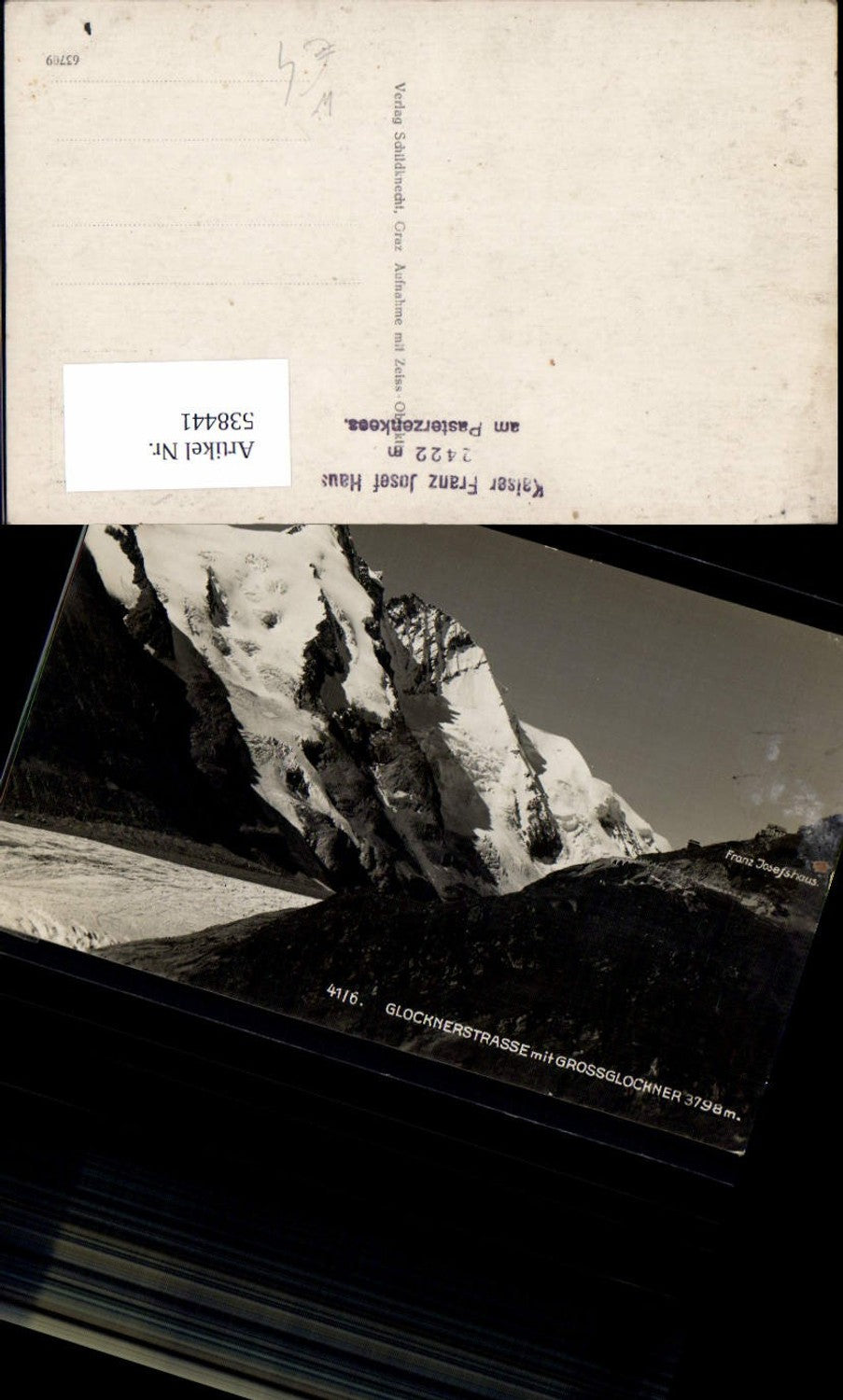 538441, Photo-AK Glocknerstrasse High Alpine Road Grossglockner Heiligenblut pub Schildknecht 41/6