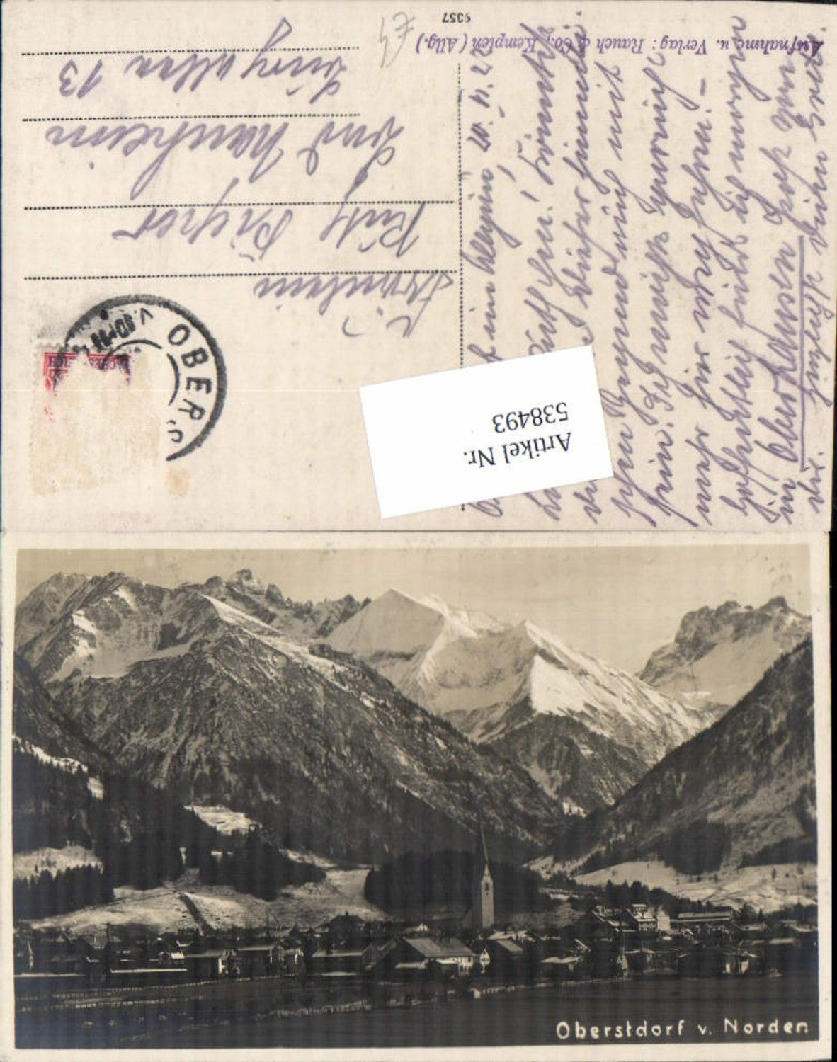 538493,seltene Foto-AK Oberstdorf im Allgäu LK Oberallgäu pub Rauch & Co. Kempten