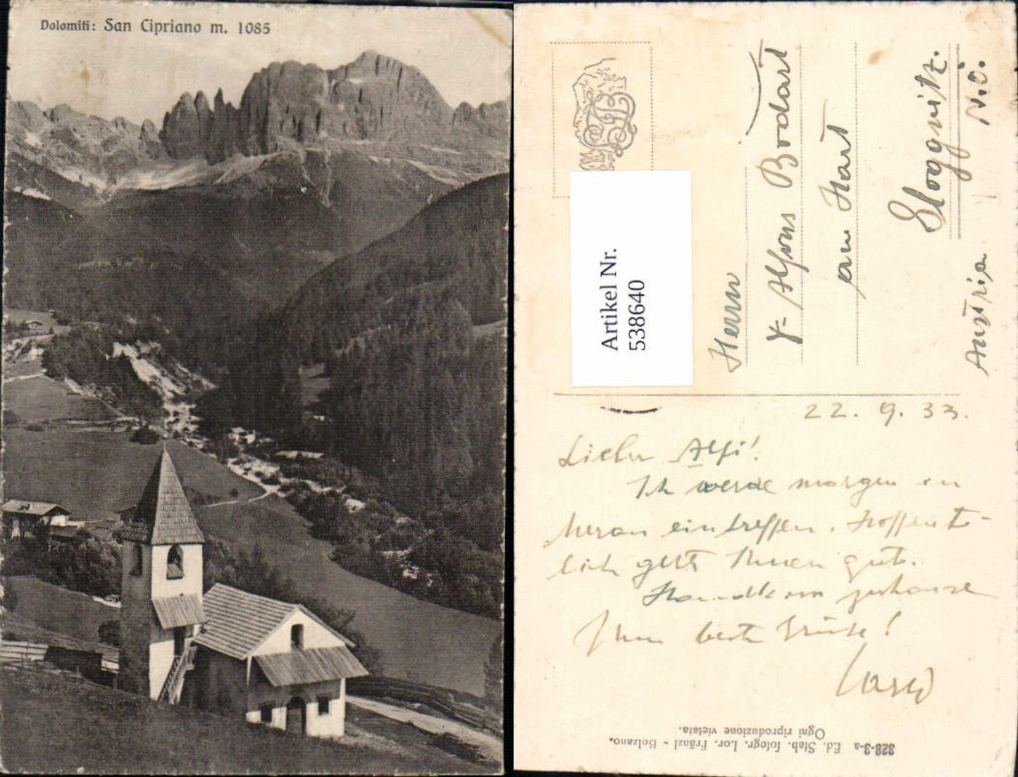 Alte Ansichtskarte – Old Postcard